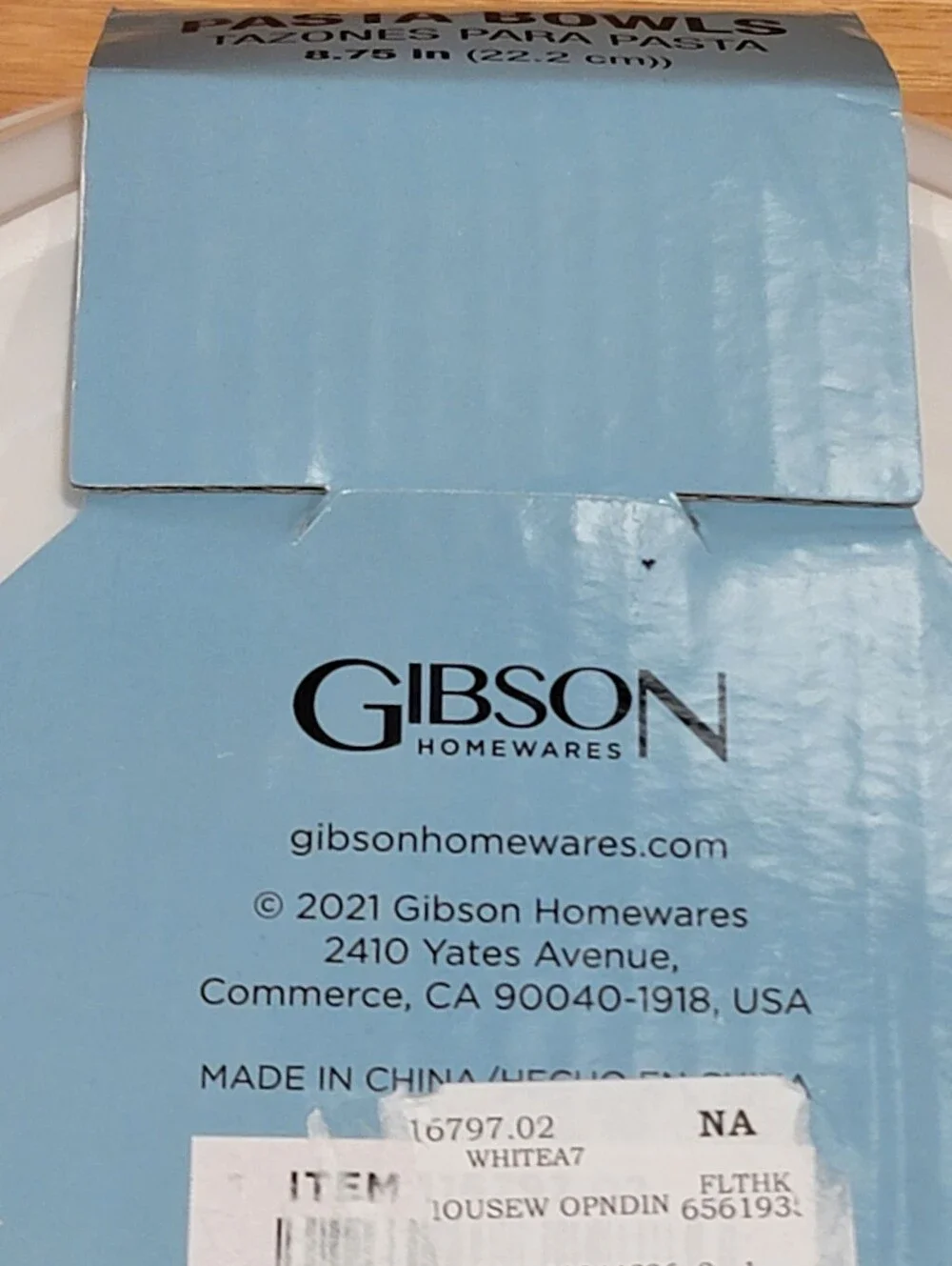 New Gibson Home Fine Ceramic White Pasta 2 Bowls 8.75 in